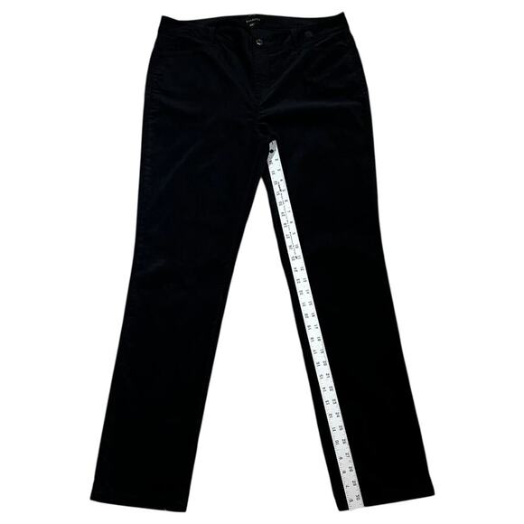 Talbots Heritage Black Velvet Velour Straight Leg Slacks Dress Pants Size 14 - Picture 2 of 7